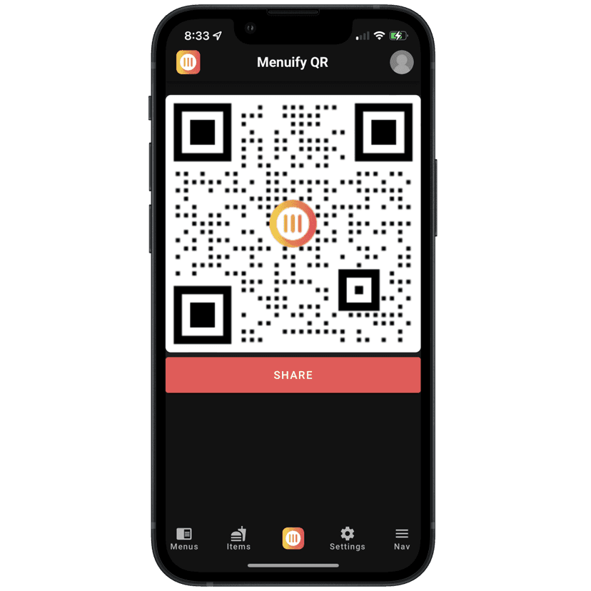 A Menuify QR code